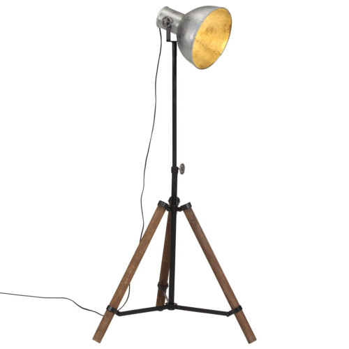 vidaXL Golvlampa 25 W vintage silver 75x75x90-150 cm E27