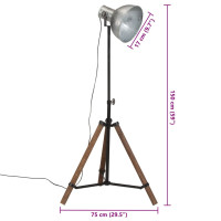 Produktbild för Golvlampa 25 W vintage silver 75x75x90-150 cm E27