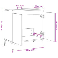 Produktbild för Tvättställsskåp sonoma-ek 58x33x60 cm konstruerat trä