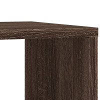 Produktbild för Sidobord med hjul brun ek 50x30x55 cm konstruerat trä
