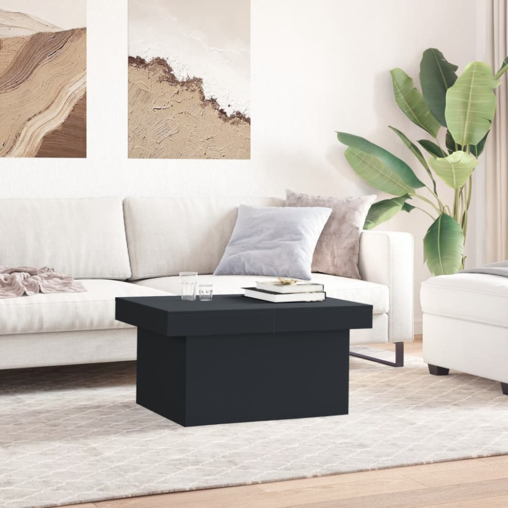 Produktbild för Soffbord svart 80x55x40 cm konstruerat trä