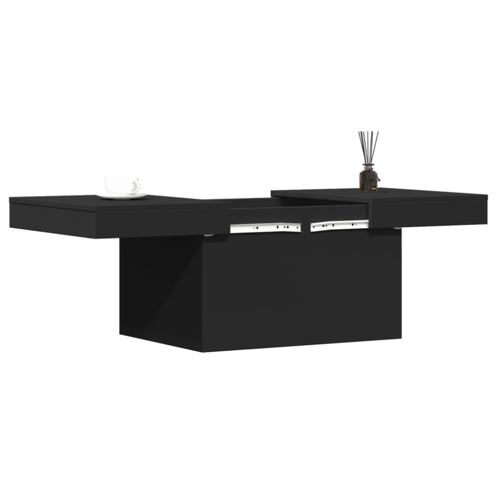 Produktbild för Soffbord svart 80x55x40 cm konstruerat trä