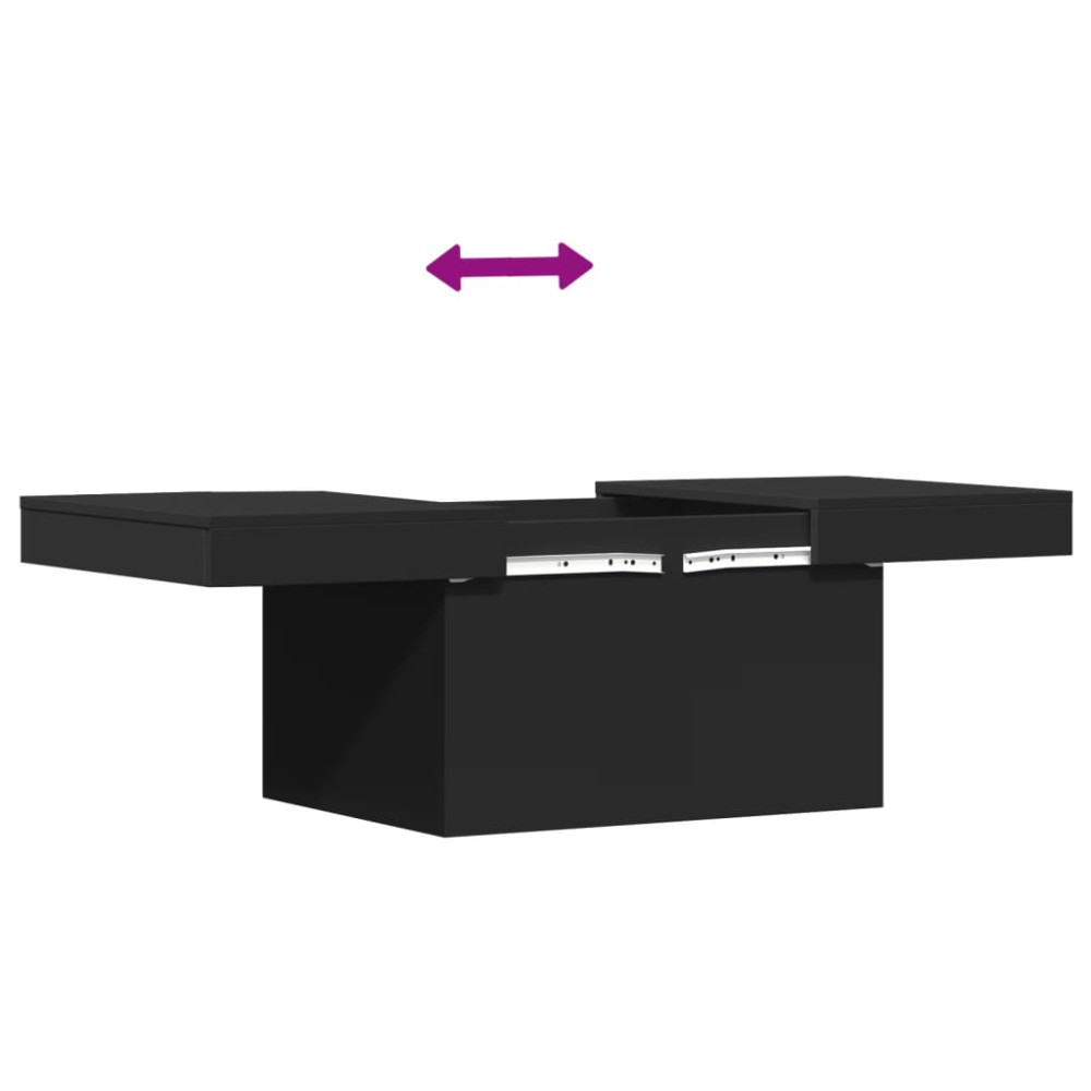 Produktbild för Soffbord svart 80x55x40 cm konstruerat trä