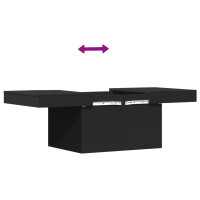 Produktbild för Soffbord svart 80x55x40 cm konstruerat trä