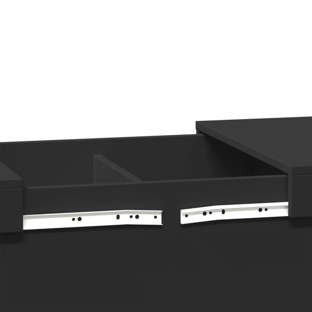 Produktbild för Soffbord svart 80x55x40 cm konstruerat trä