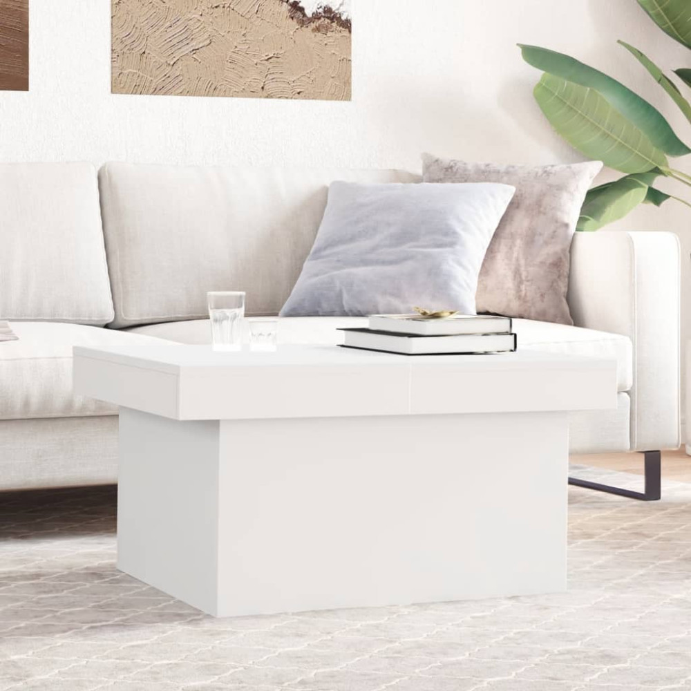 Produktbild för Soffbord vit 100x55x40 cm konstruerat trä
