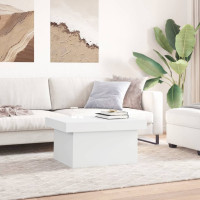 Produktbild för Soffbord vit 100x55x40 cm konstruerat trä