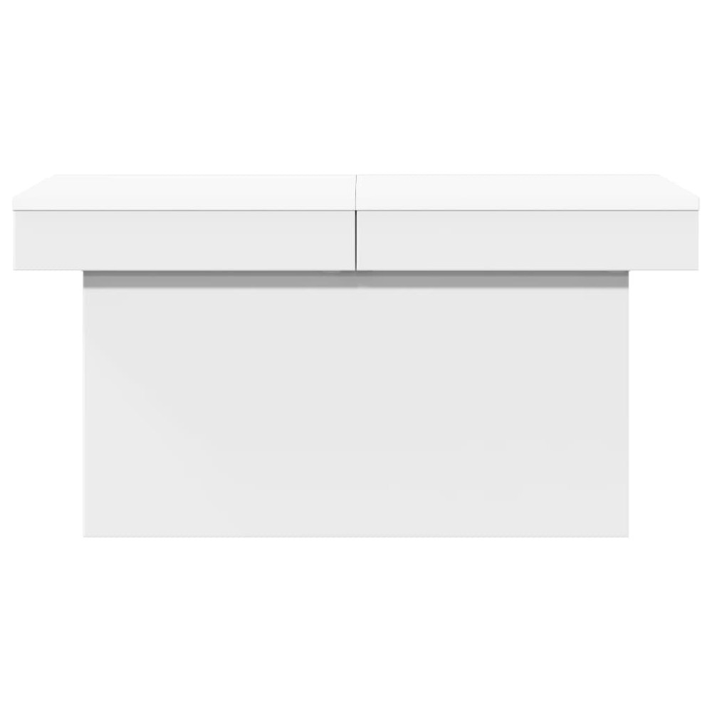 Produktbild för Soffbord vit 100x55x40 cm konstruerat trä