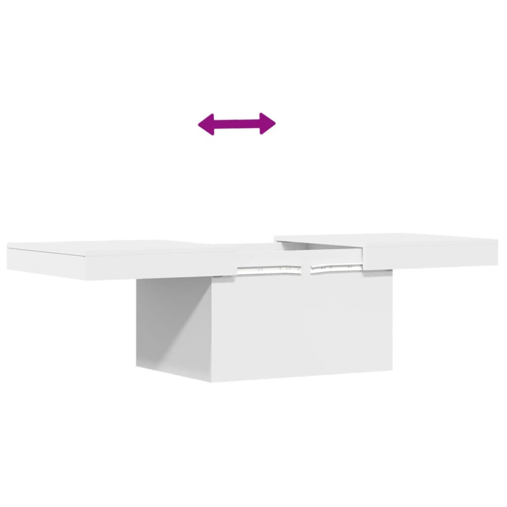 Produktbild för Soffbord vit 100x55x40 cm konstruerat trä