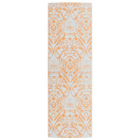Produktbild för Utomhusmatta orange och vit 80x250 cm PP