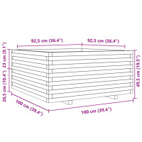 Produktbild för Odlingslåda 100x100x49,5 cm massivt douglasträ