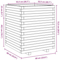 Produktbild för Odlingslåda vit 60x60x72,5 cm massiv furu