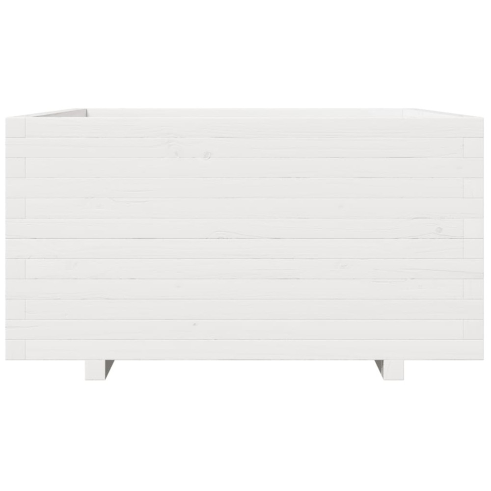 Produktbild för Odlingslåda vit 90x90x49,5 cm massiv furu