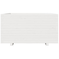 Produktbild för Odlingslåda vit 90x90x49,5 cm massiv furu