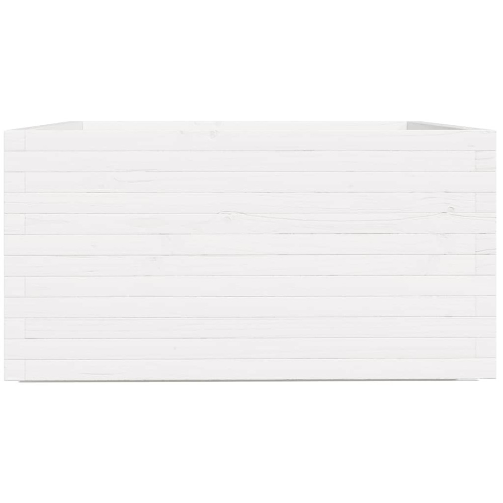 Produktbild för Odlingslåda vit 90x90x49,5 cm massiv furu