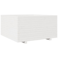 Produktbild för Odlingslåda vit 90x90x49,5 cm massiv furu