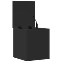 Produktbild för Förvaringslåda svart 40x42x46 cm konstruerat trä