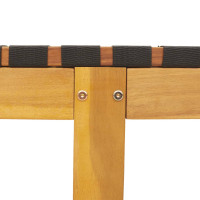 Produktbild för Solsängar 2 st med bord svart massivt akaciaträ