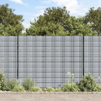 Produktbild för Insynsskydd för trädgården 10 st PVC 252,5x19 cm grå