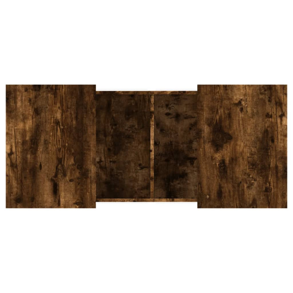 Produktbild för Soffbord rökfärgad ek 80x55x40 cm konstruerat trä