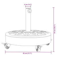 Produktbild för Parasollfot med hjul för Ø38 / 48 mm stolpar 27 kg rund