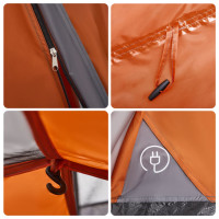 Produktbild för Kupoltält 4 personer grå och orange snabbrest