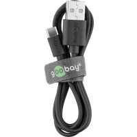 Produktbild för Goobay 59124 USB-kablar 3 m USB 2.0 USB A USB C Svart