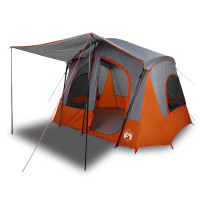 Produktbild för Campingtält 5 personer grå och orange vattentätt
