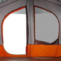 Produktbild för Campingtält 5 personer grå och orange vattentätt