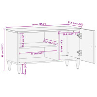 Produktbild för Tv-bänk 80x31,5x46 cm massivt mangoträ