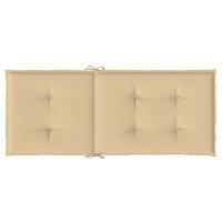 Produktbild för Stolsdynor högt ryggstöd 2 st melerad beige 120x50x4 cm tyg