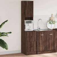 Produktbild för Köksskåp brun ek 35x50x180 cm konstruerat trä