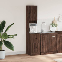 Produktbild för Köksskåp brun ek 35x50x180 cm konstruerat trä