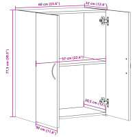 Produktbild för Dokumentskåp svart 60x32x77,5 cm konstruerat trä