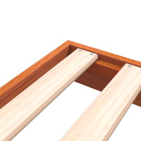 Produktbild för Sängram vaxad brun 150x200 cm massiv furu