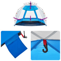Produktbild för Strandtält 2 personer azurblå snabbrest vattentätt