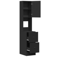 Produktbild för Köksskåp svart 35x50x180 cm konstruerat trä