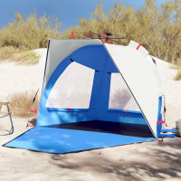 Produktbild för Strandtält 2 personer azurblå snabbrest vattentätt
