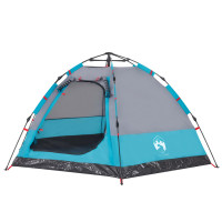 Produktbild för Campingtält 4 personer blå snabbrest
