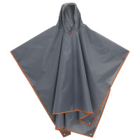 Produktbild för Regnponcho med huva 2-i-1 grå och orange 223x145 cm