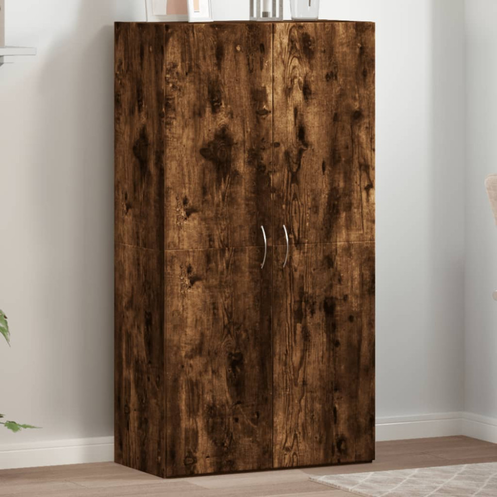 Produktbild för Dokumentskåp rökfärgad ek 60x32x115 cm konstruerat trä