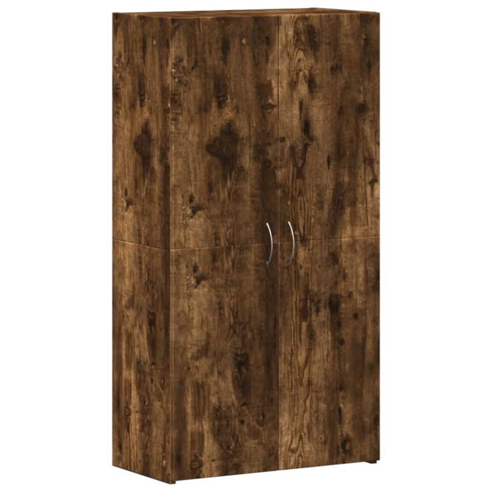 Produktbild för Dokumentskåp rökfärgad ek 60x32x115 cm konstruerat trä