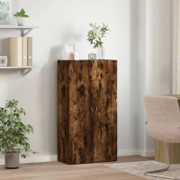 Produktbild för Dokumentskåp rökfärgad ek 60x32x115 cm konstruerat trä