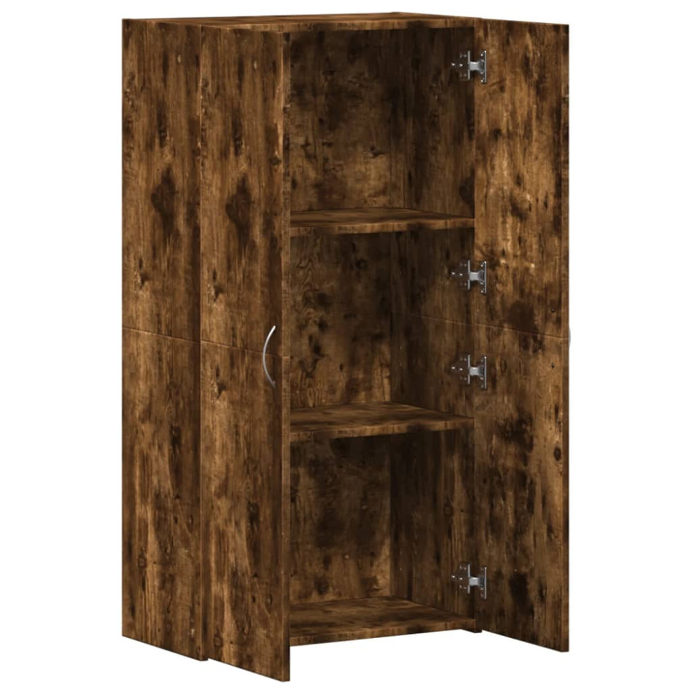 Produktbild för Dokumentskåp rökfärgad ek 60x32x115 cm konstruerat trä