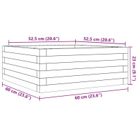 Produktbild för Odlingslåda 60x60x23 cm massivt furuträ