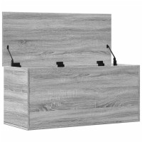 Produktbild för Förvaringslåda grå sonoma 100x42x46 cm konstruerat trä