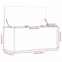 Produktbild för Förvaringslåda svart 100x42x46 cm konstruerat trä