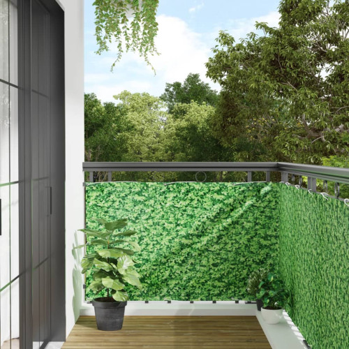 vidaXL Insynsskydd för trädgården växtmotiv grön 800x90 cm PVC
