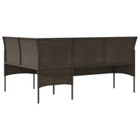 Produktbild för L-formad soffa med dynor konstrotting brun