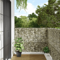 Produktbild för Insynsskydd för trädgården stenmotiv 600x120 cm PVC